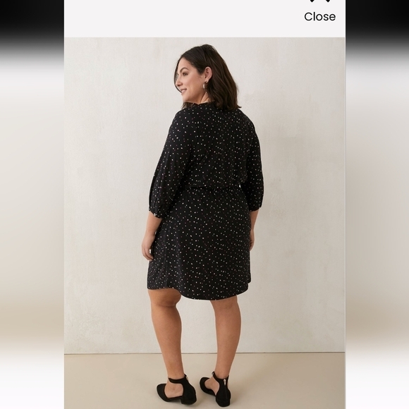 Penningtons Black dot pattern Fit and Flare Dress Size 3x - Picture 3 of 14